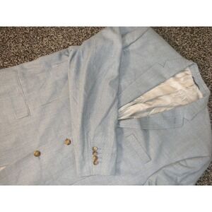 Ralph Lauren Sport Coat Mens 48L Blue Silk Wool 2 Button Lined Vent Suit Jacket